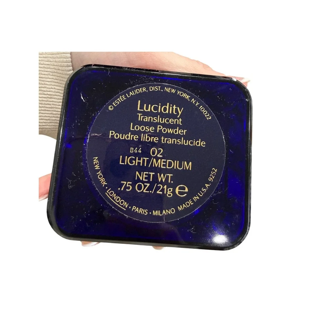 Estee‎ Lauder Lucidity Translucent Loose Powder 02 Light/Medium .75 oz Jar Puff
